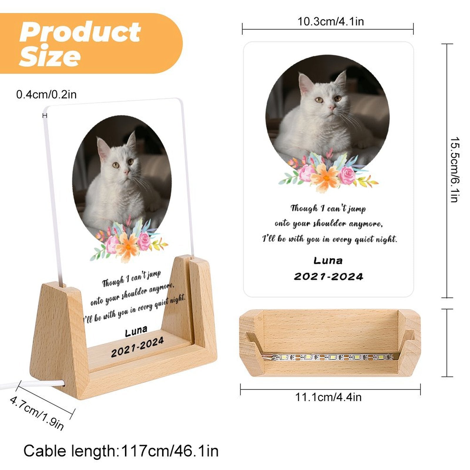 Custom Pet Photos With You Every Night Memorial Acrylic Night Light-WEPRINTME-5