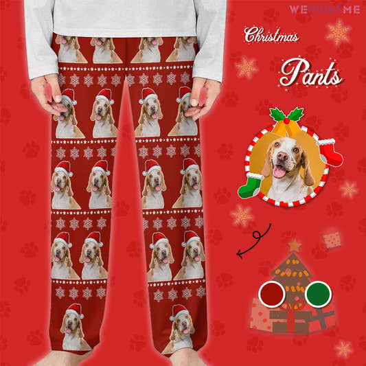 Custom Pet Snow Santa Pants for Kids-Main-WePrintMe