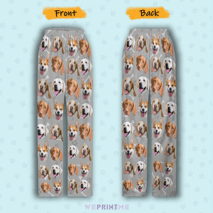 Custom Pet Kids Pants Paws Pajama Pants-Front and Back-WEPRINTME