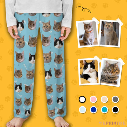 Custom Pet Kids Pants Paws Pajama Pants-Cat-WEPRINTME