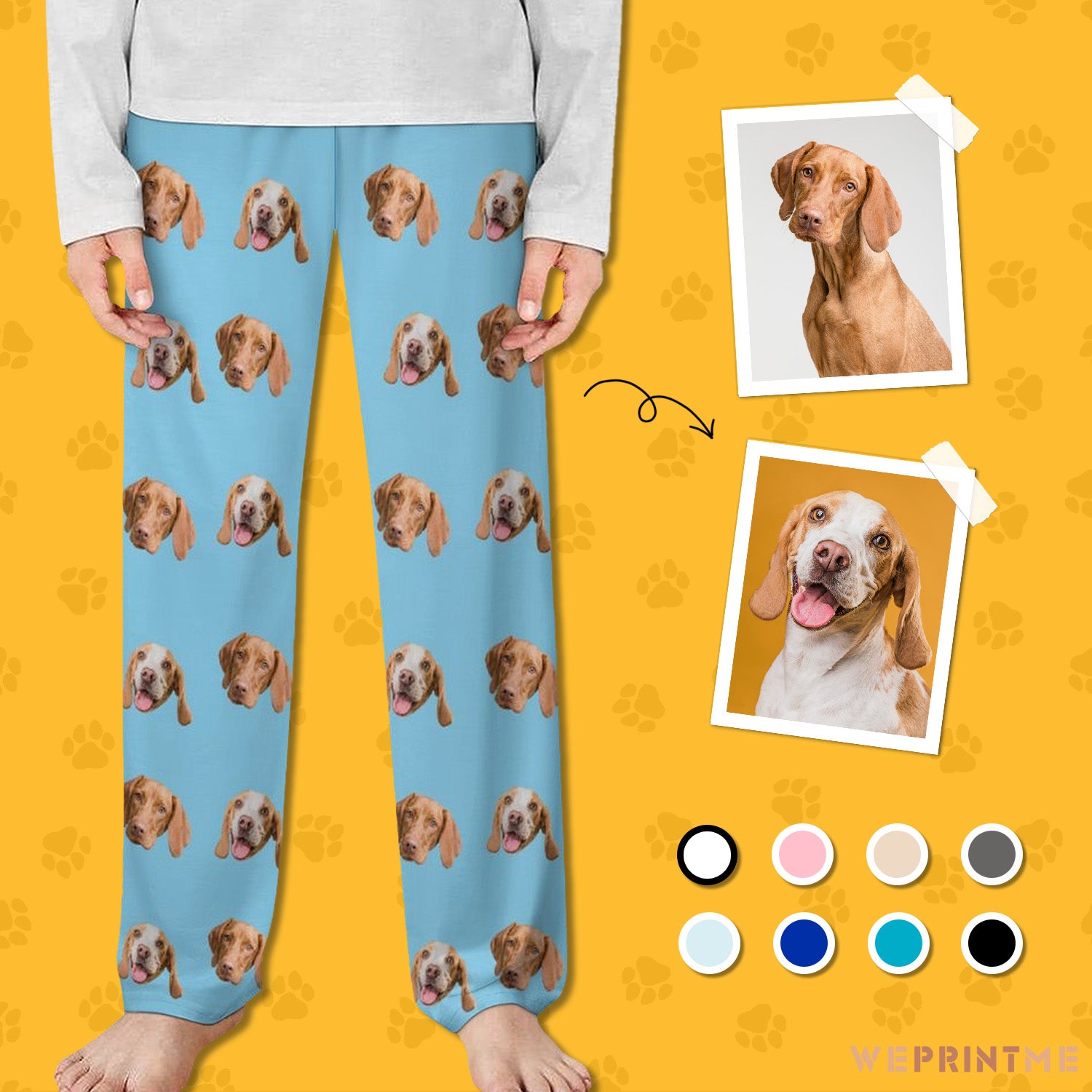 Pajama PantsCustom Pet Kids Pants Kid and Pets Face Pajama Pants-WEPRINTME-1