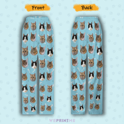 Custom Pet Kids Pants Paws Pajama Pants-Cat Front and Back-WEPRINTME