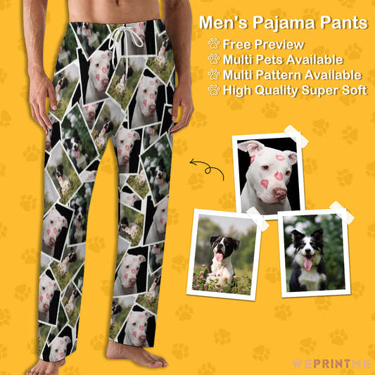 Personalized Pet Photo Pajama Pants for Men personalized product image