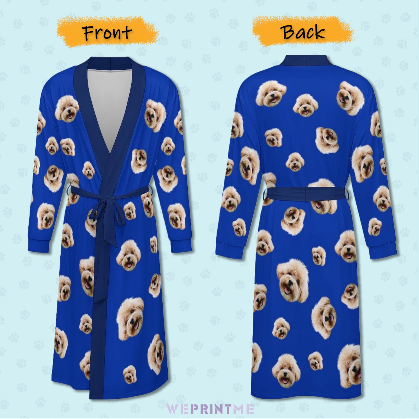 Custom Pet Face Everywhere Adult Robe-3