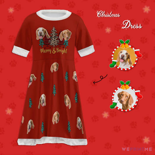 Custom Pet Face Trees Girls Dress-Main-WePrintMe