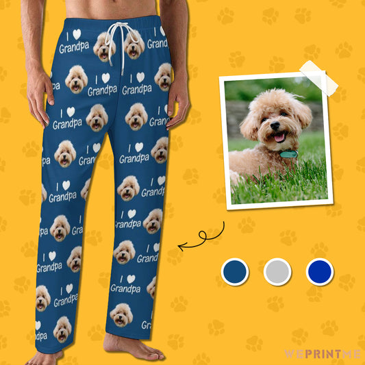 Personalized Pet Face Pajama Pants Love Grandparent for Men-WEPRINTME-1