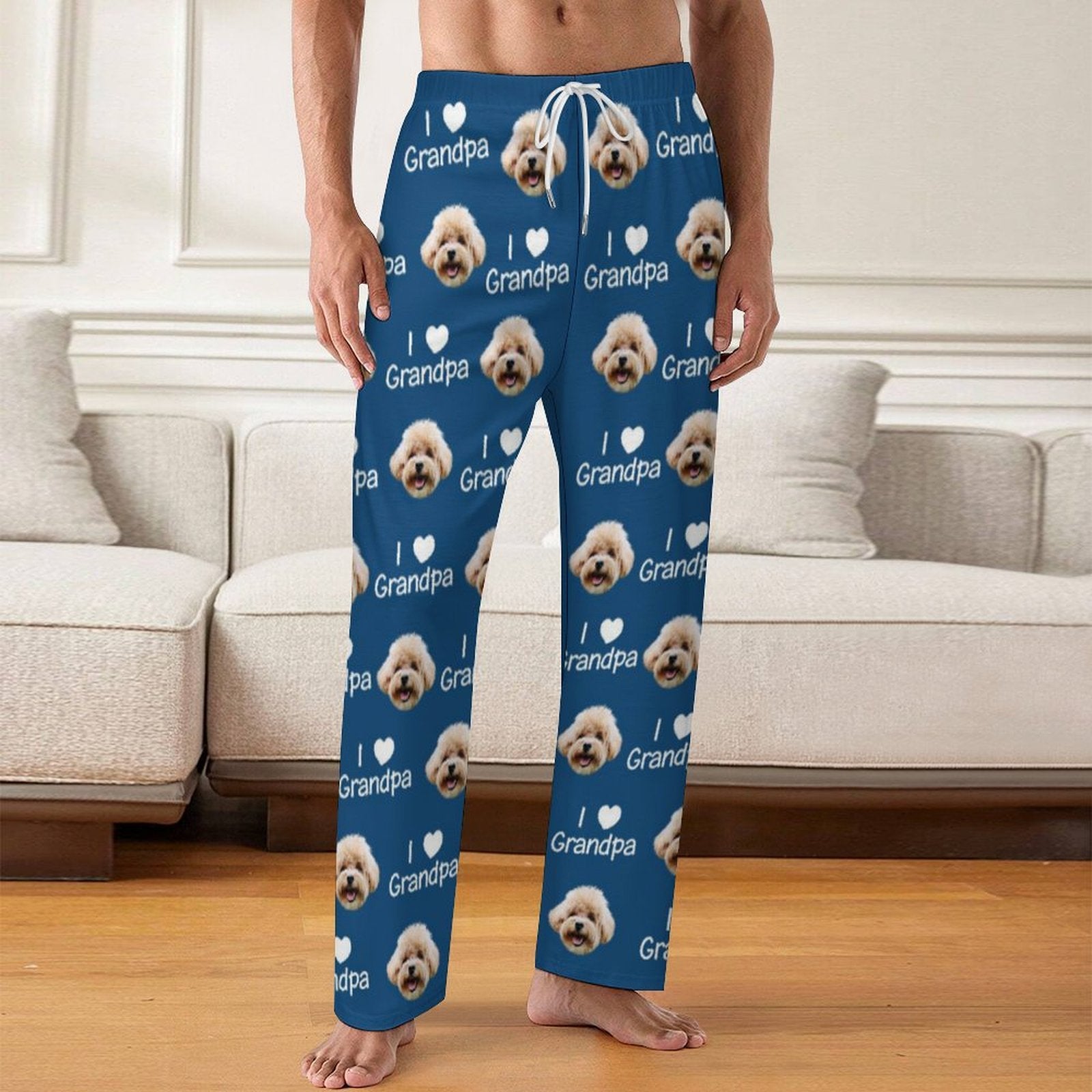 Personalized Pet Face Pajama Pants Love Grandparent for Men-WEPRINTME-2