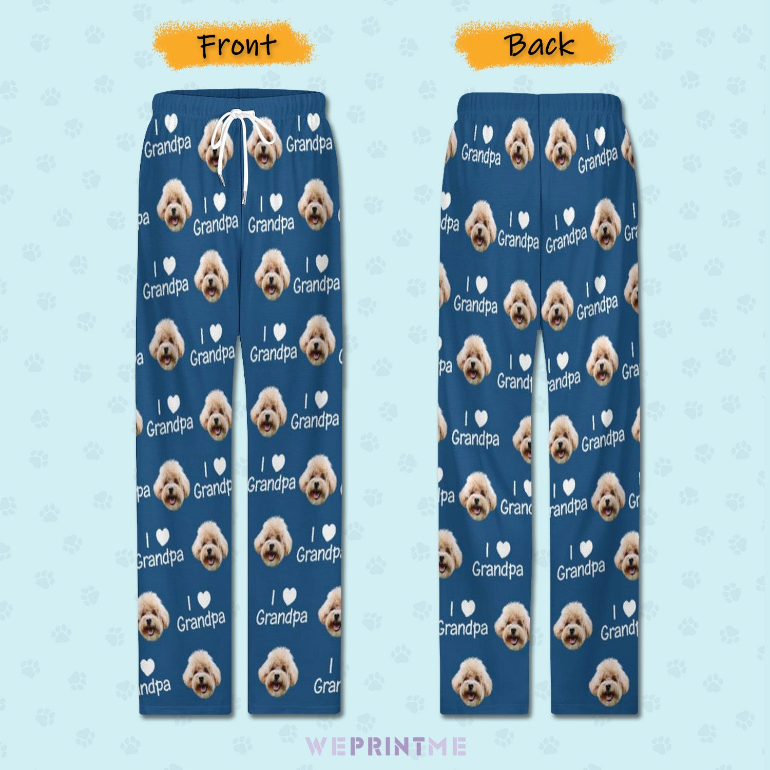 Personalized Pet Face Pajama Pants Love Grandparent for Men-WEPRINTME-3