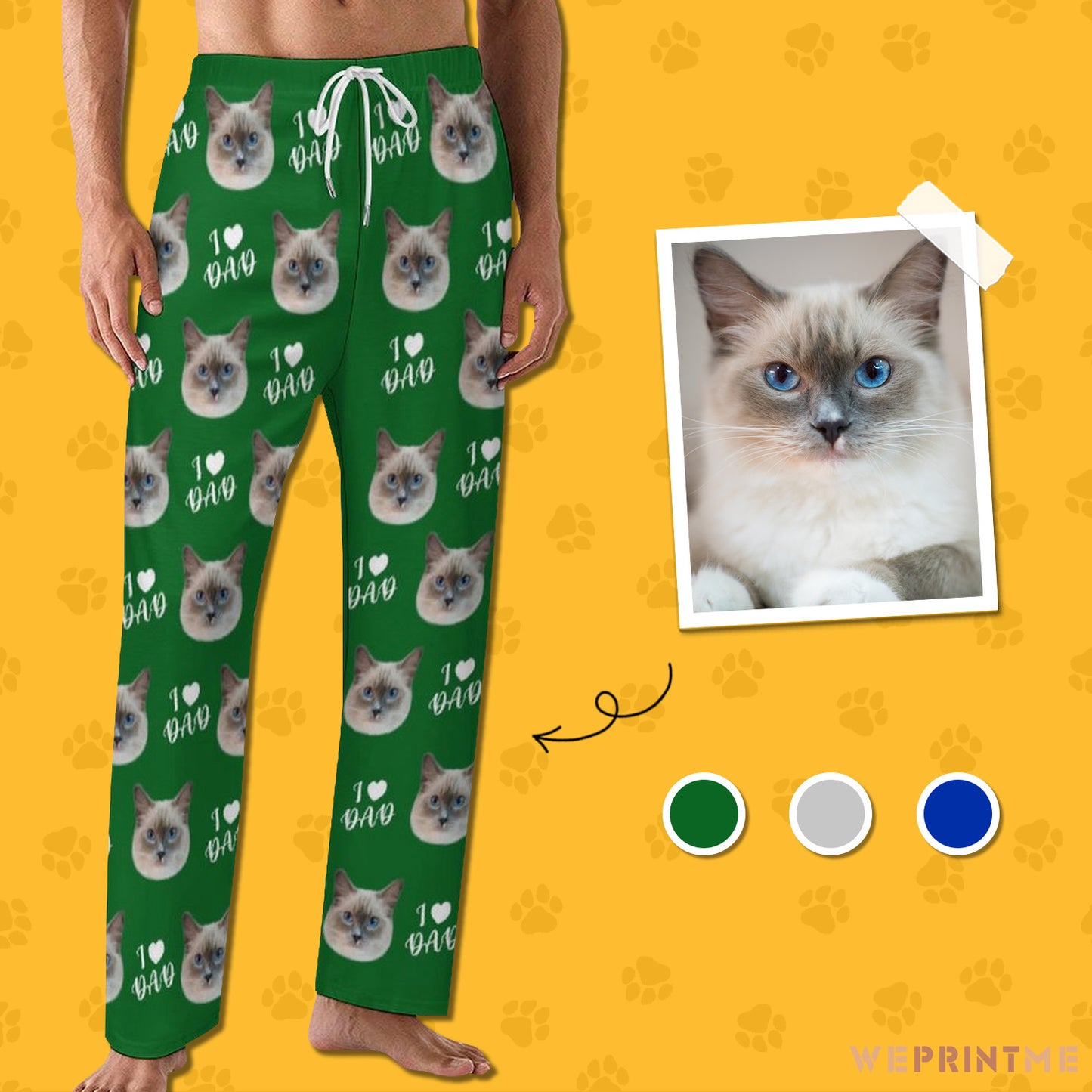 Personalized Pet Face Pajama Pants Love Parent for Men-WEPRINTME-1