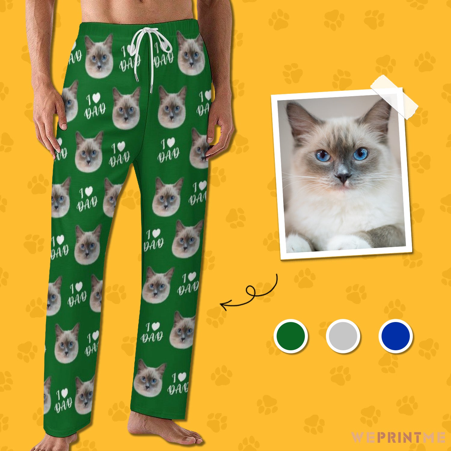 Personalized Pet Face Pajama Pants Love Parent for Men-WEPRINTME-1