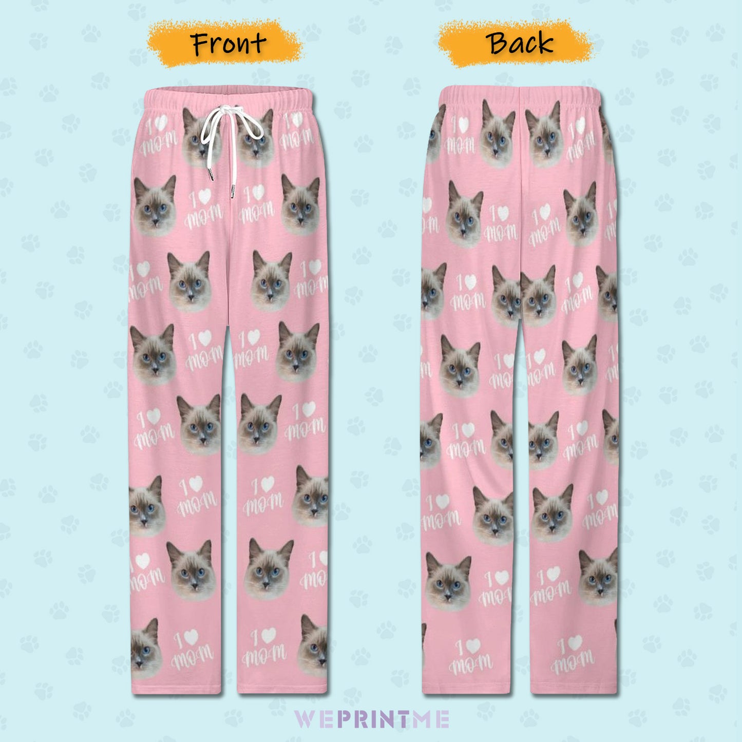 Personalized Pet Face Pajama Pants Love Parent for Women-WEPRINTME-3