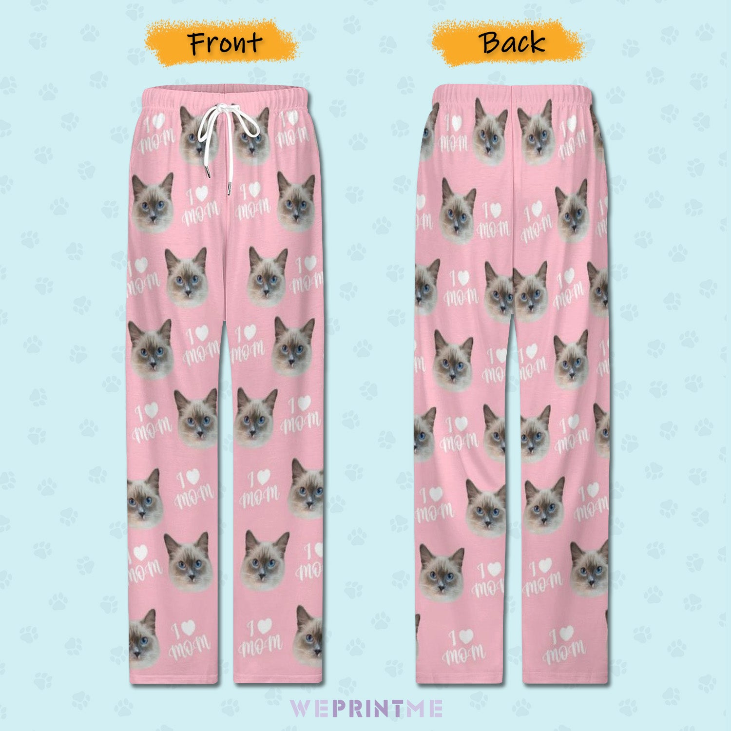 Personalized Pet Face Pajama Pants Love Parent for Women-WEPRINTME-3