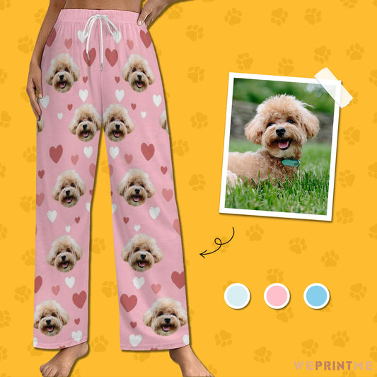 Personalized Pet Pants Face Love Pajama Pants for Women-WEPRINTME-1