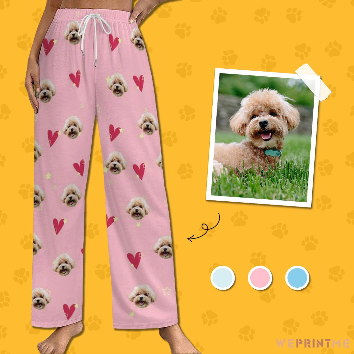Personalized Pet Pants Face Love Pajama Pants for Women-WEPRINTME-4