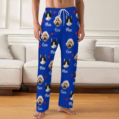 Personalized Pet Pants Face&Name Love Pajama Pants for Men-WEPRINTME-5