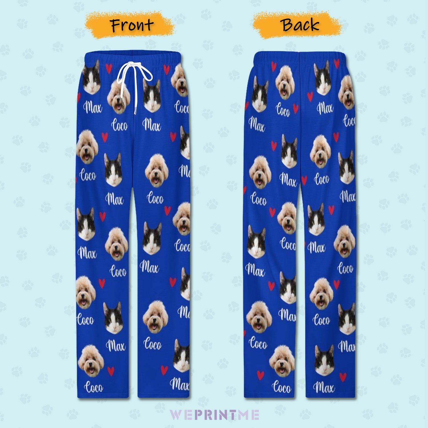Personalized Pet Pants Face&Name Love Pajama Pants for Men-WEPRINTME-7