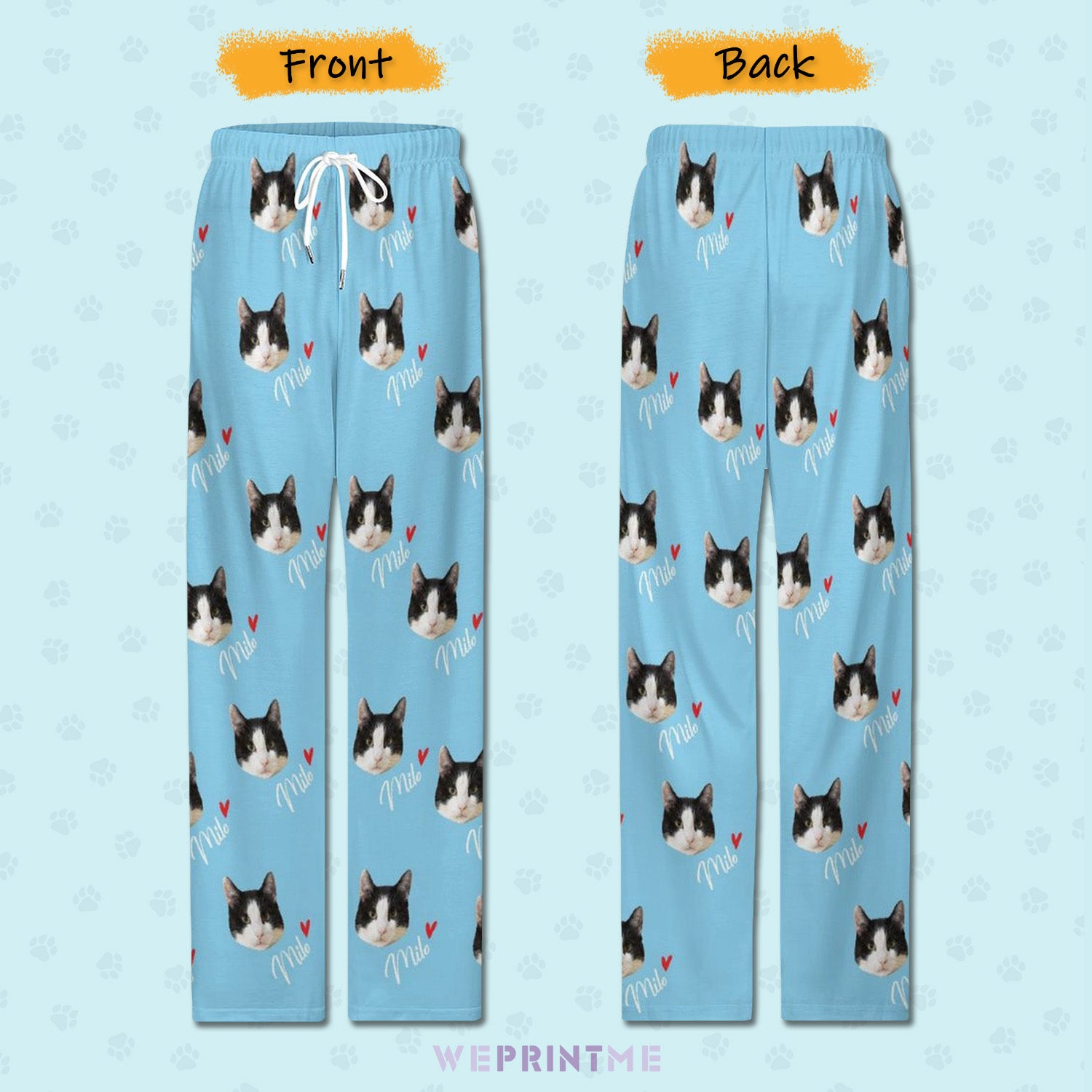 Personalized Pet Pants Face&Name Pajama Pants for Women-WEPRINTME-4