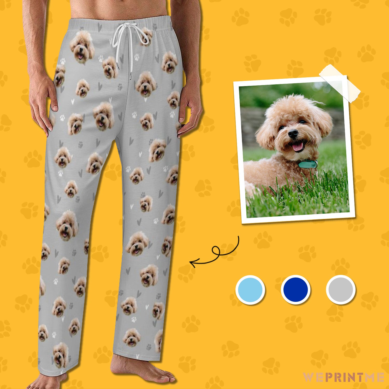 Personalized Pet Pants Love&Paws Pajama Pants for Men-WEPRINTME-1