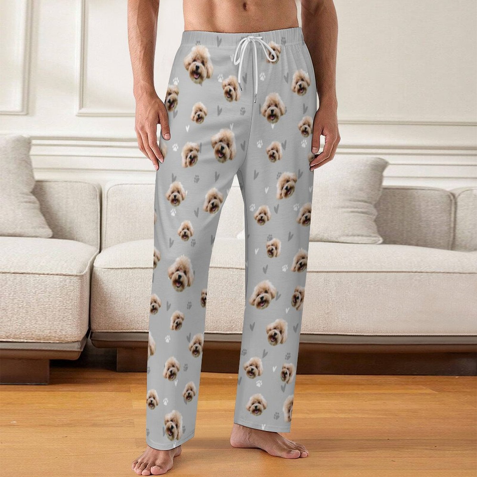 Personalized Pet Pants Love&Paws Pajama Pants for Men-WEPRINTME-2