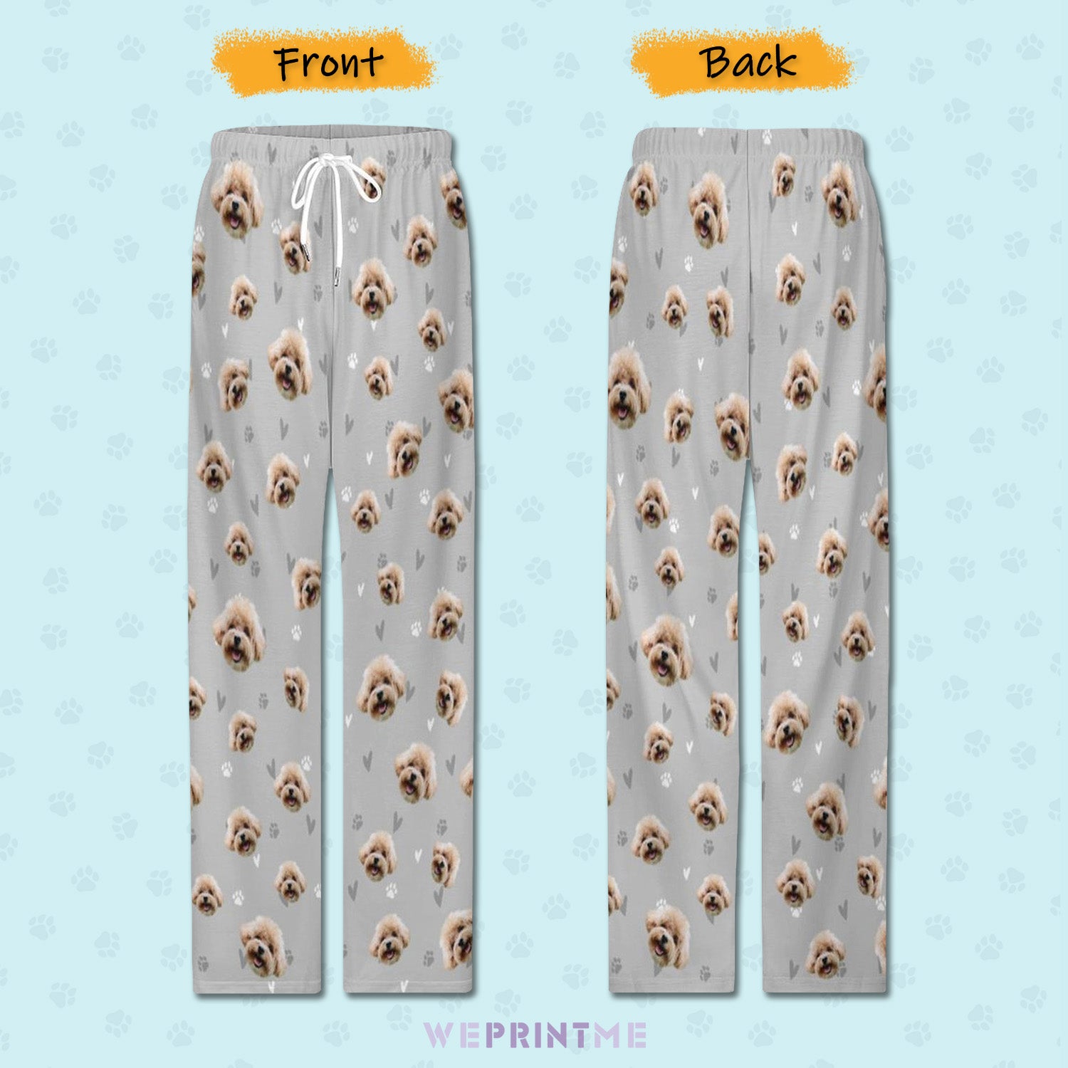Personalized Pet Pants Love&Paws Pajama Pants for Men-WEPRINTME-3