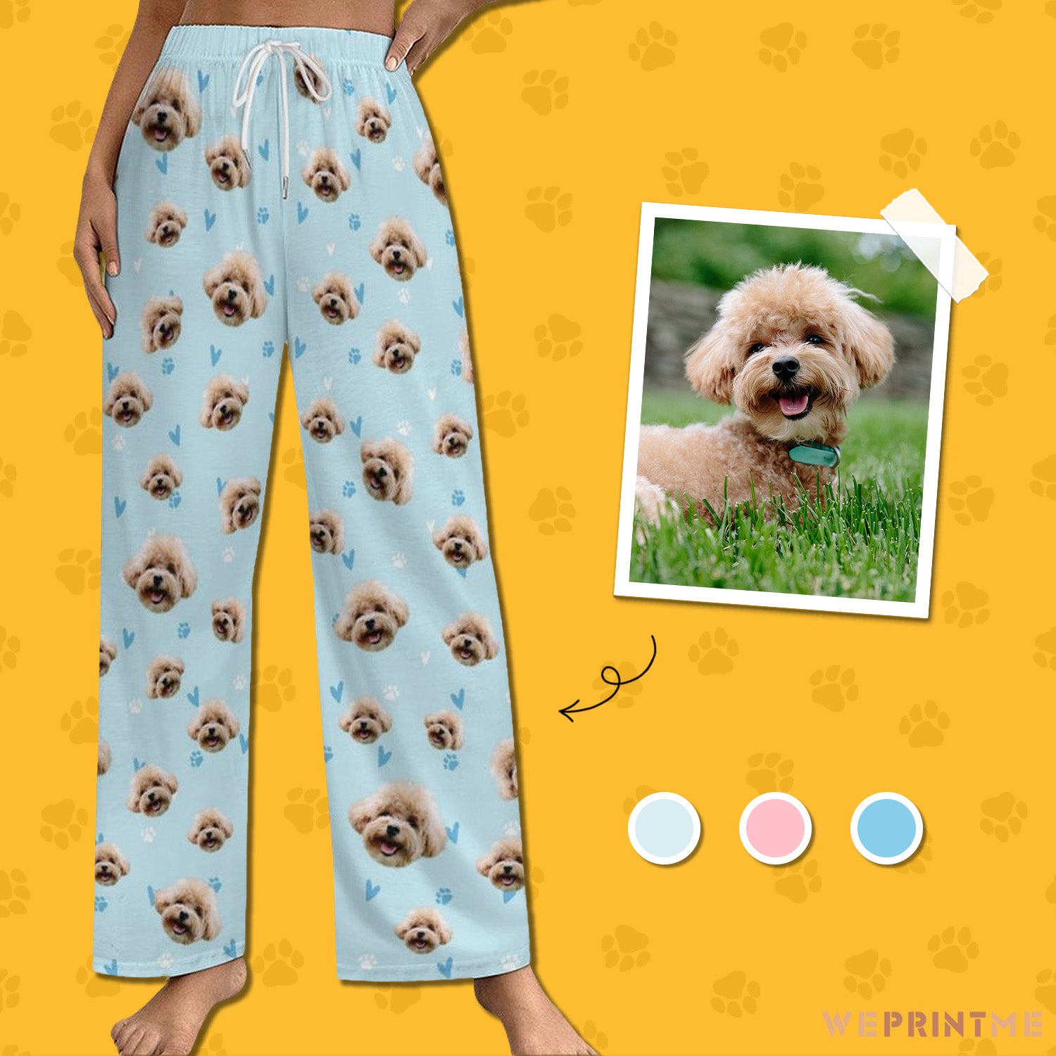 Personalized Pet Pants Love&Paws Pajama Pants for Women-WEPRINTME-1