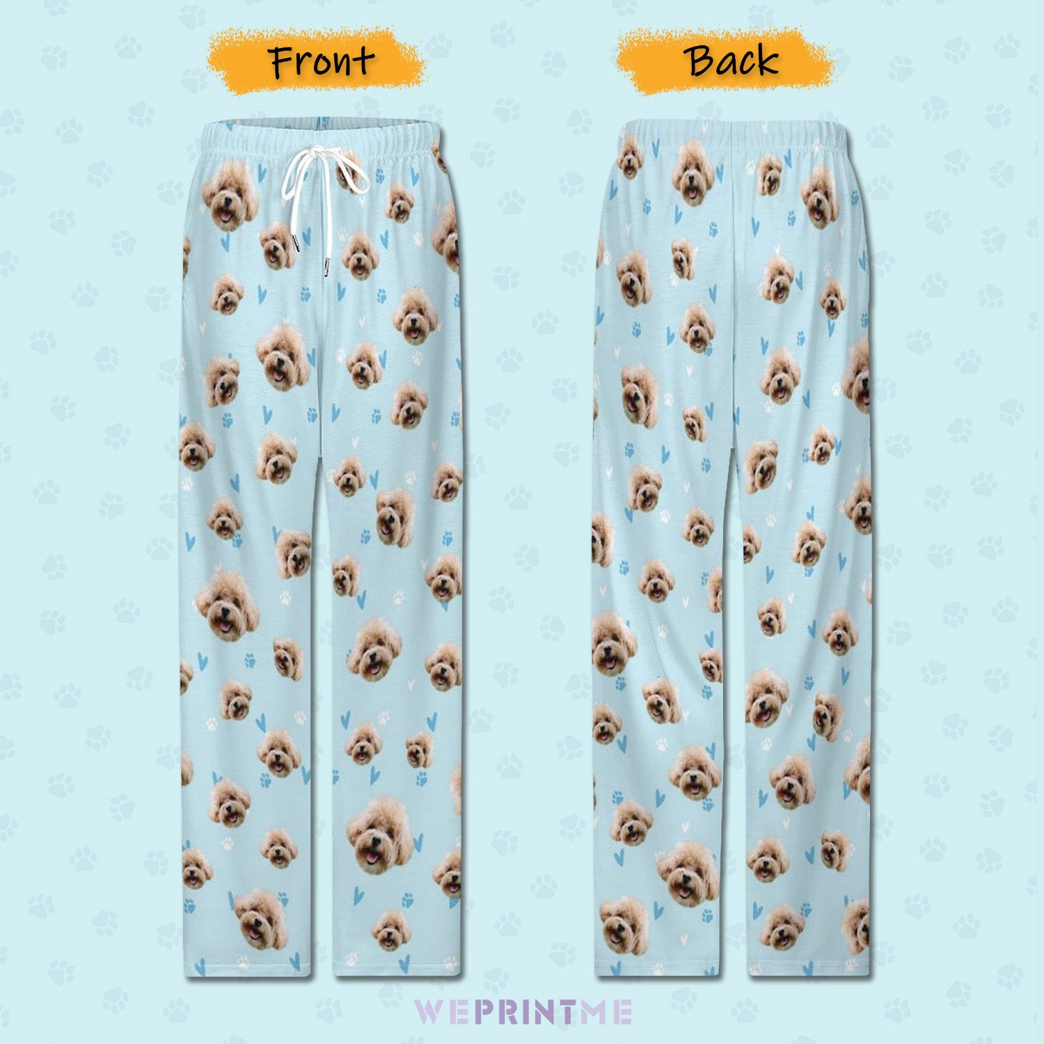 Personalized Pet Pants Love&Paws Pajama Pants for Women-WEPRINTME-3