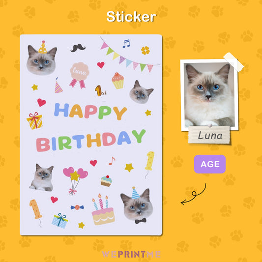 Personalized Sticker Custom Pet Face Birthday Sticker-WEPRINTME-1
