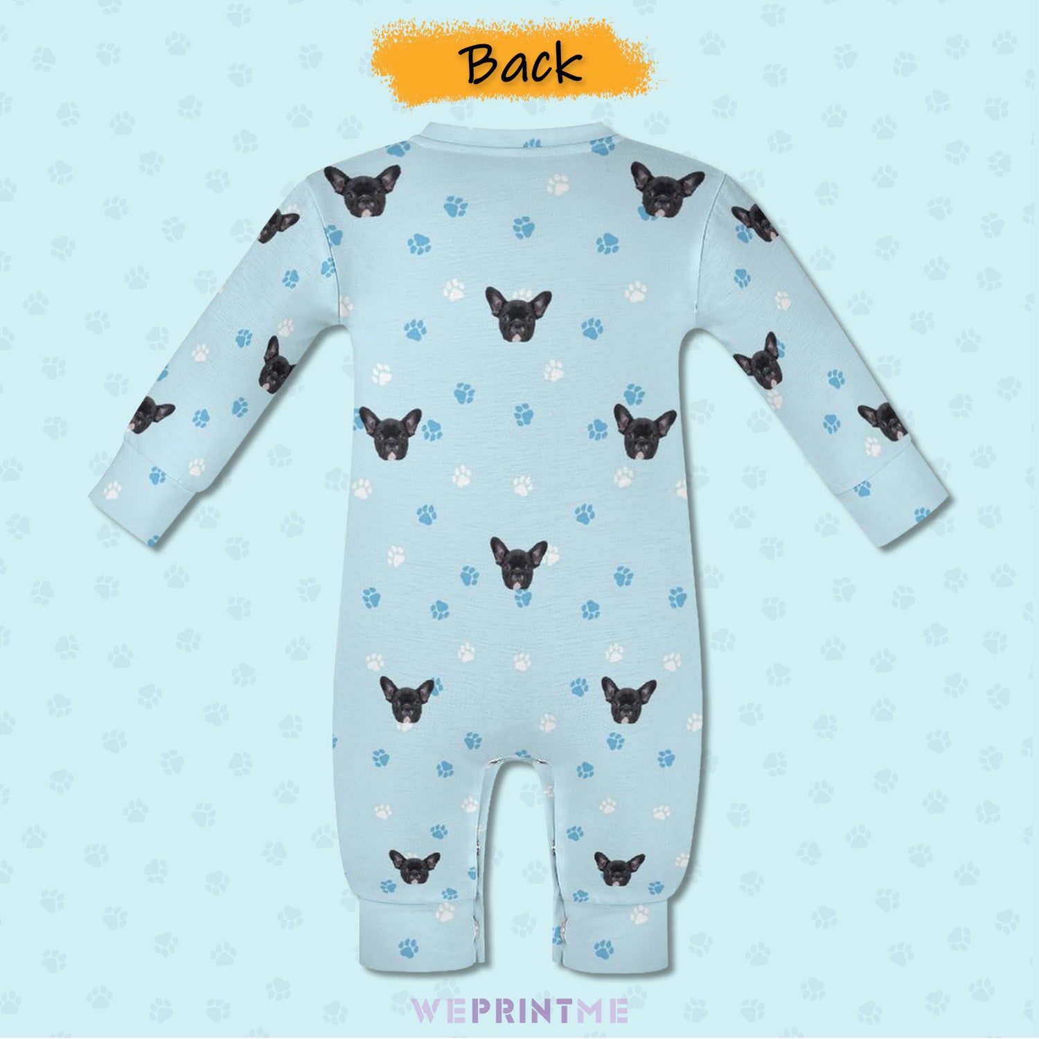 Custom Pet Face Pets Paws Baby Romper-WEPRINTME-9