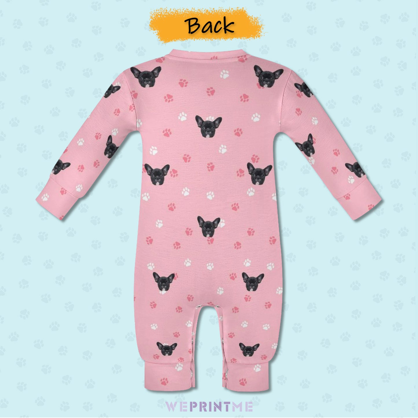 Custom Pet Face Pets Paws Baby Romper-WEPRINTME-4