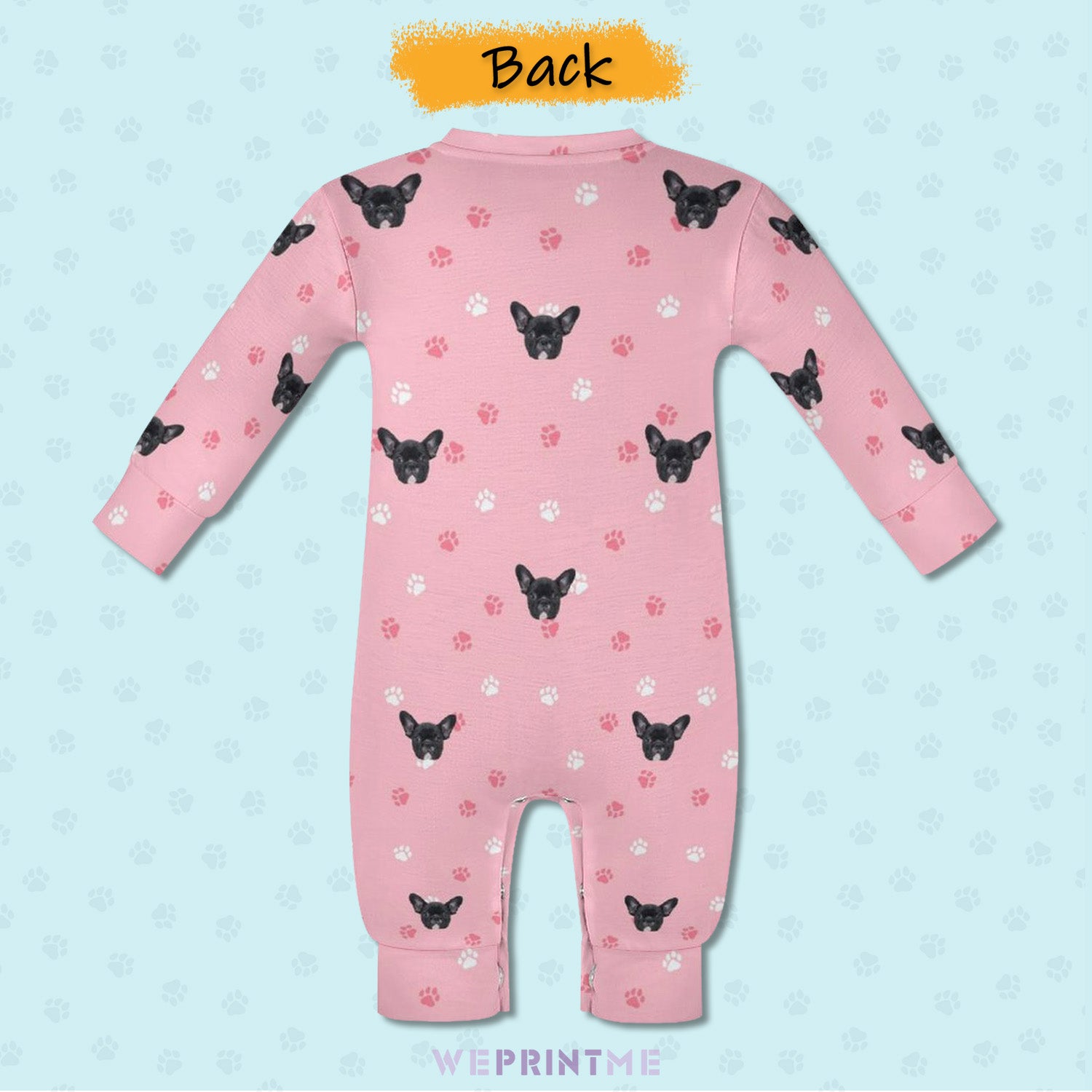 Custom Pet Face Pets Paws Baby Romper-WEPRINTME-4