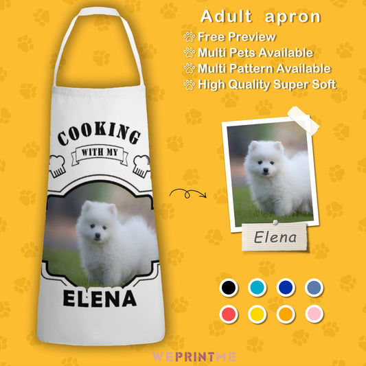 WEPRINTMEApronCustom Pet Photo and Name Cooking with Pet Apron