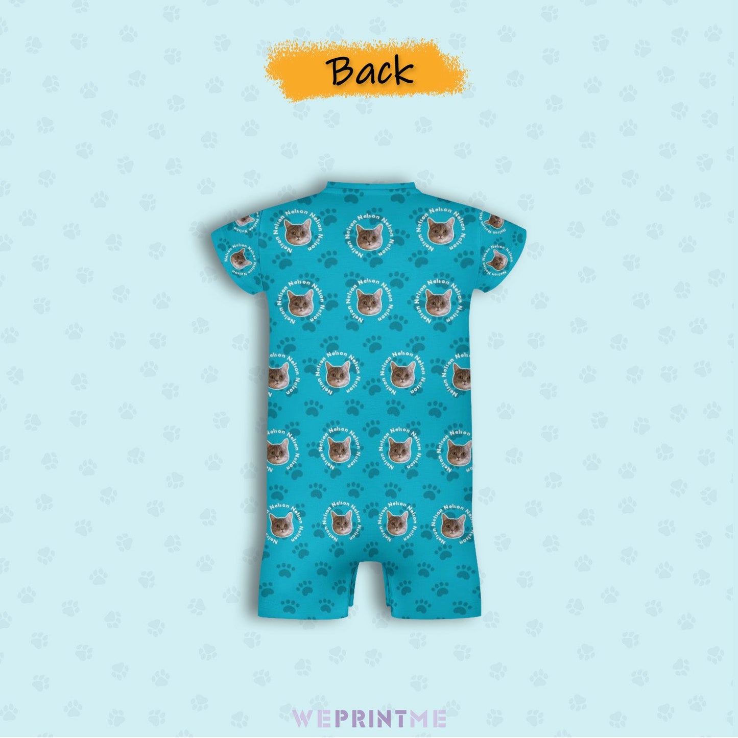 WEPRINTMEBaby SuitCustom Pet Face and Name Circle Baby Romper