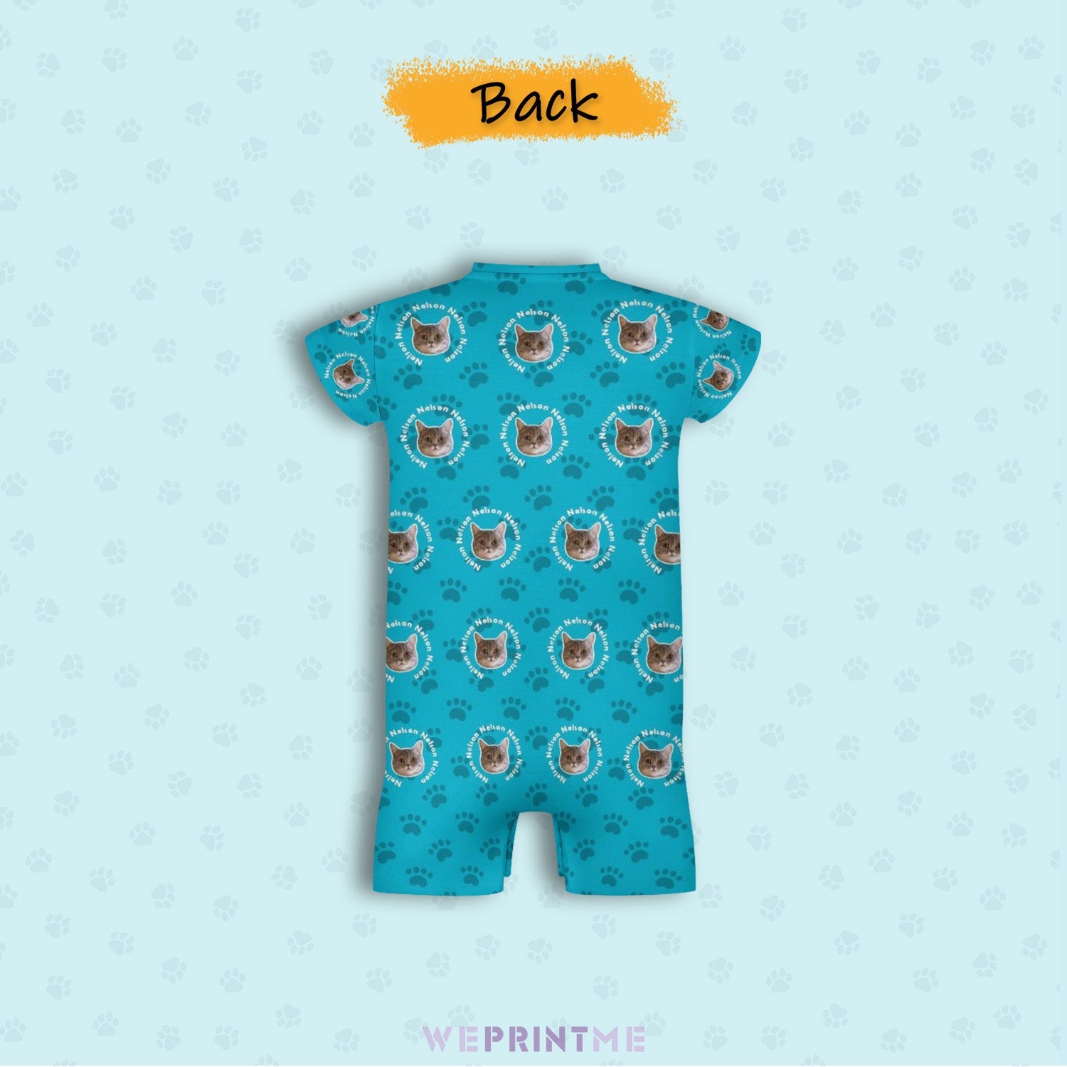 WEPRINTMEBaby SuitCustom Pet Face and Name Circle Baby Romper