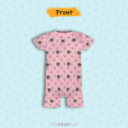WEPRINTMEBaby SuitCustom Pet Face and Name Circle Baby Romper