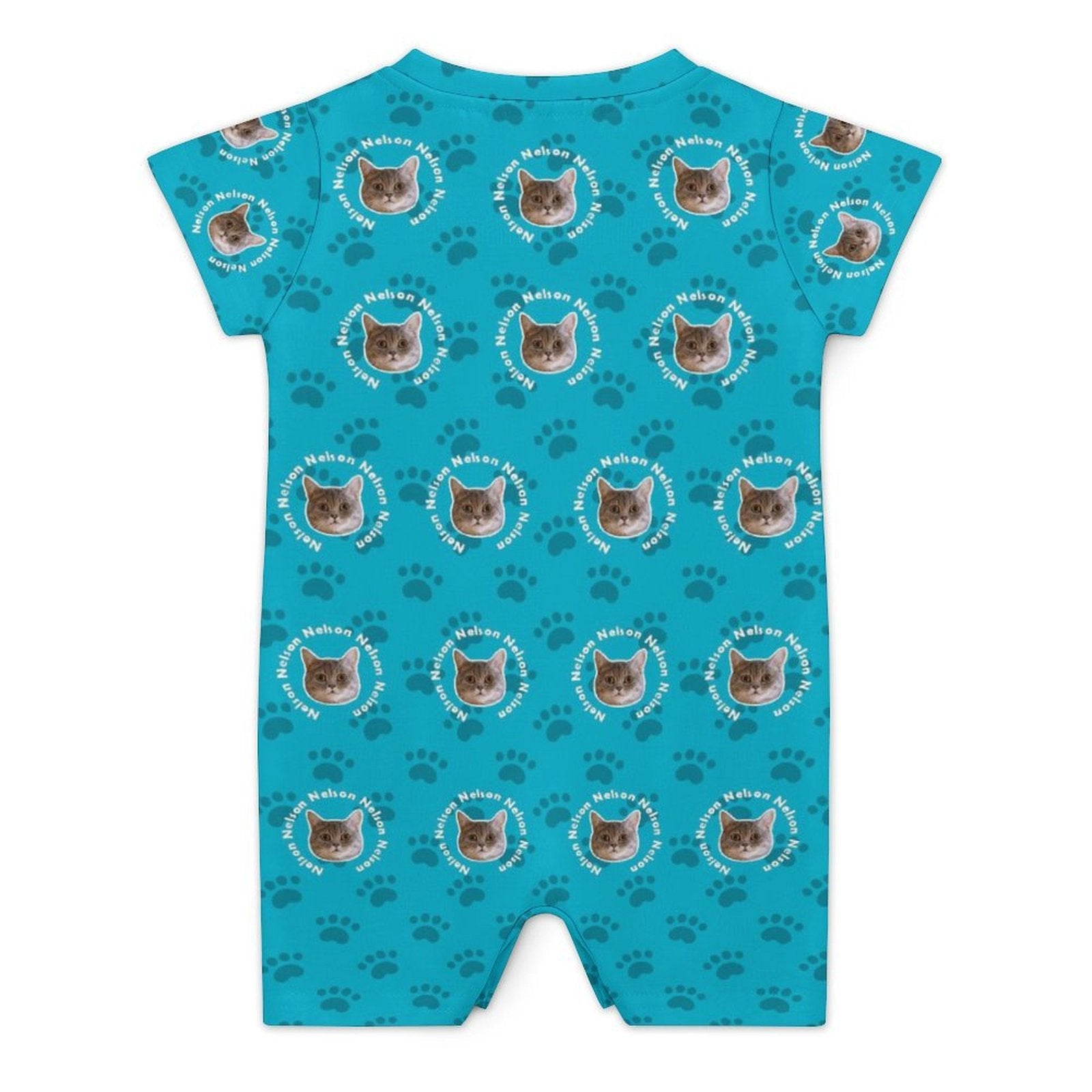 WEPRINTMEBaby SuitCustom Pet Face and Name Circle Baby Romper