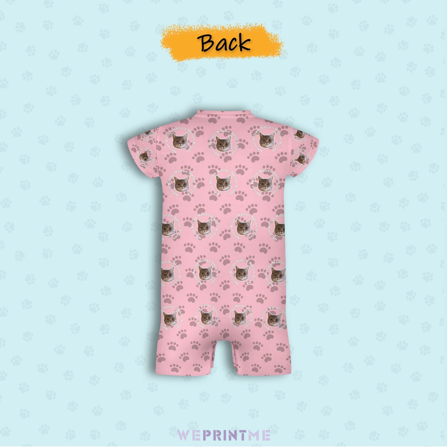 WEPRINTMEBaby SuitCustom Pet Face and Name Circle Baby Romper
