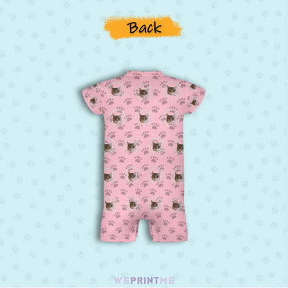 WEPRINTMEBaby SuitCustom Pet Face and Name Circle Baby Romper