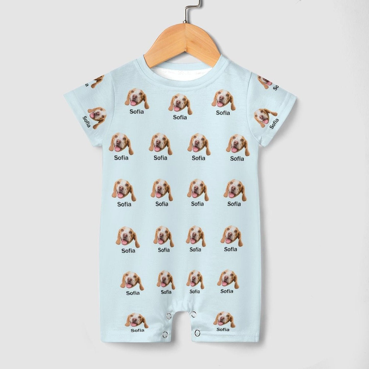 WEPRINTMEBaby SuitCustom Pet Face and Name Lovely Baby Romper
