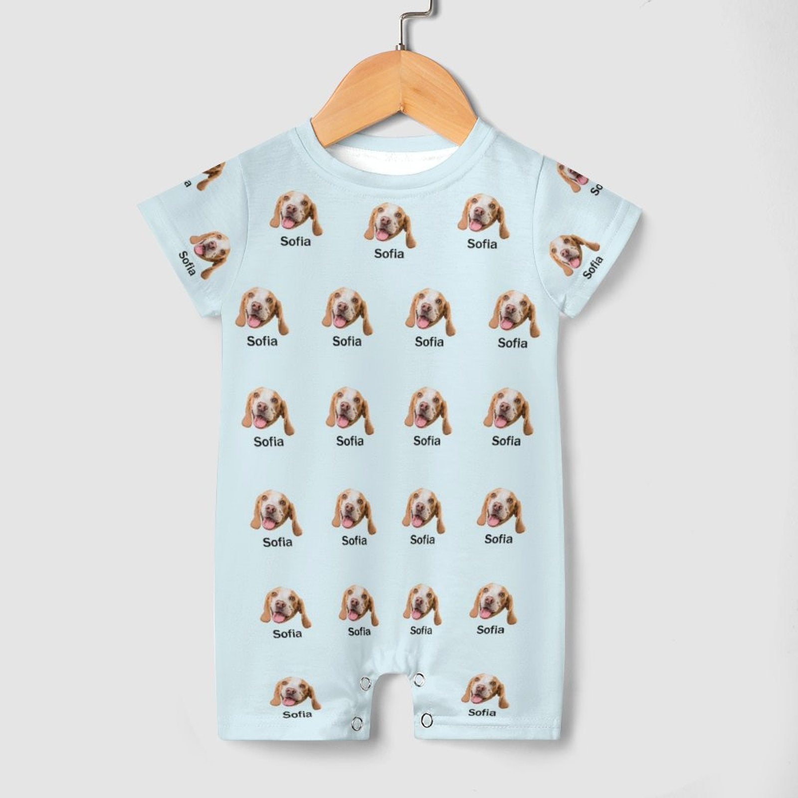 WEPRINTMEBaby SuitCustom Pet Face and Name Lovely Baby Romper