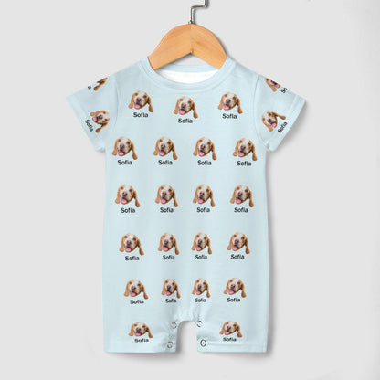 WEPRINTMEBaby SuitCustom Pet Face and Name Lovely Baby Romper