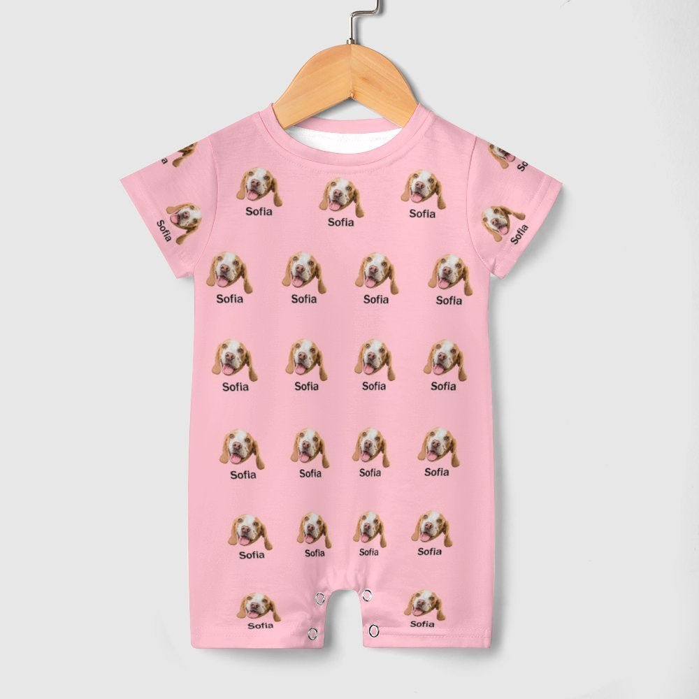 WEPRINTMEBaby SuitCustom Pet Face and Name Lovely Baby Romper