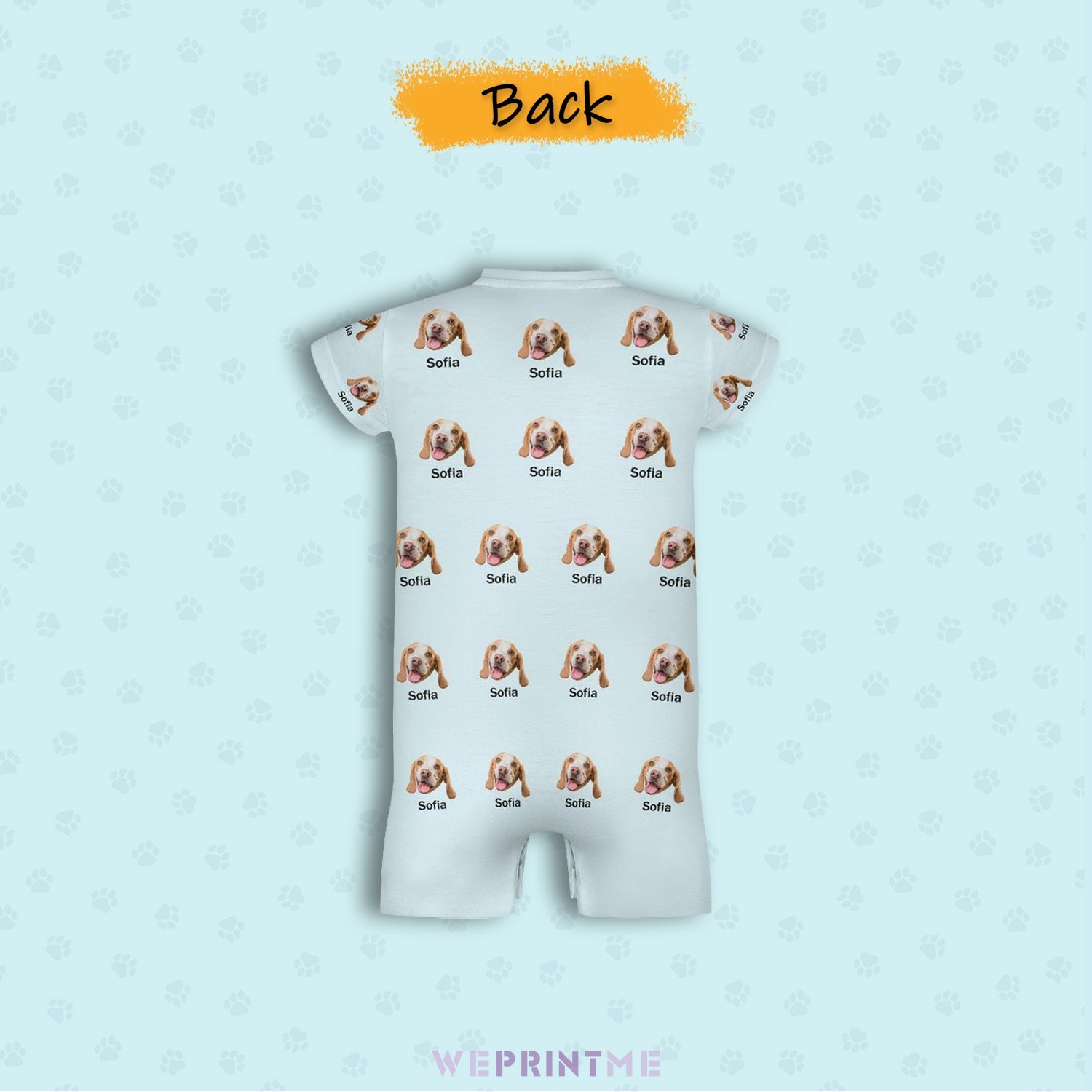 WEPRINTMEBaby SuitCustom Pet Face and Name Lovely Baby Romper