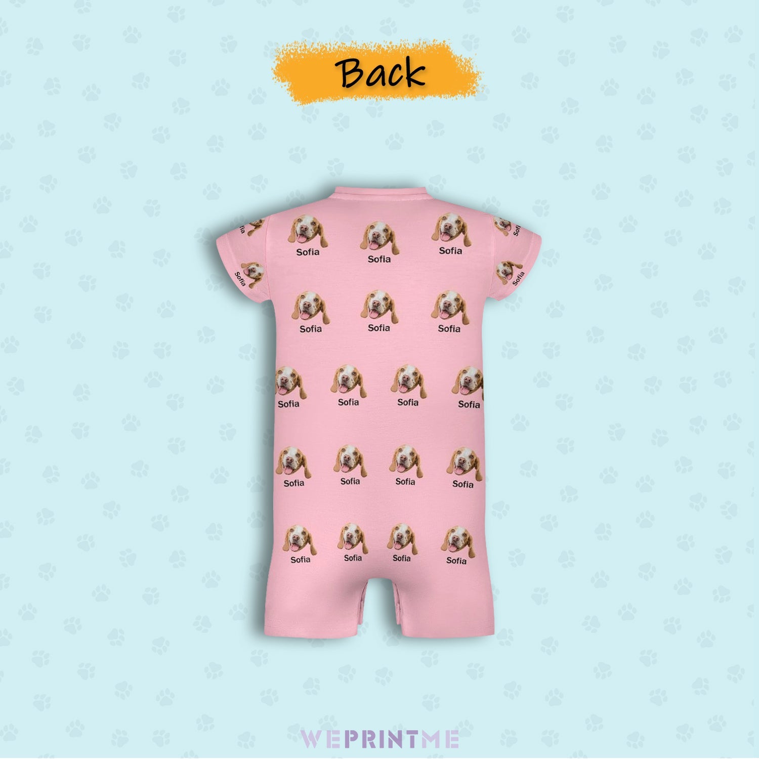 WEPRINTMEBaby SuitCustom Pet Face and Name Lovely Baby Romper
