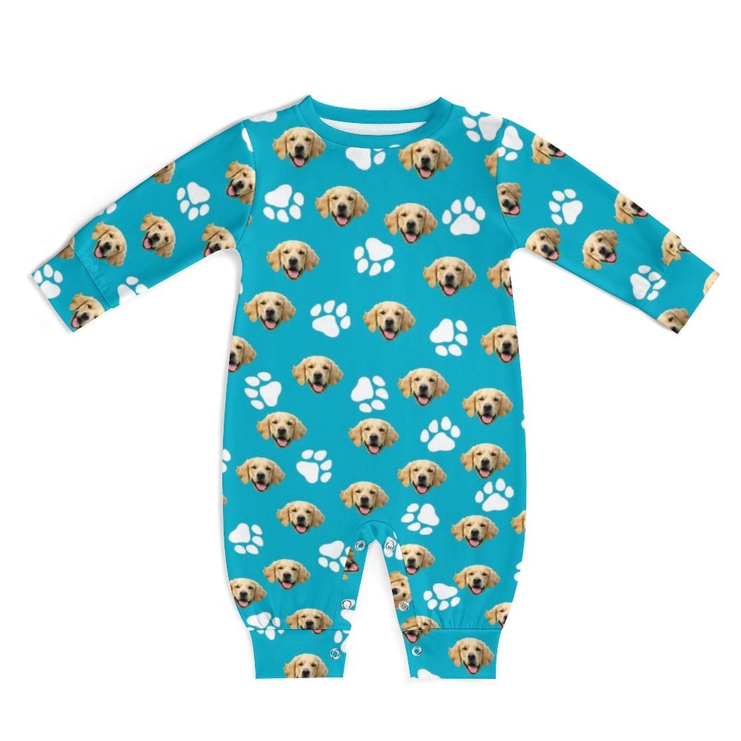 WEPRINTMEBaby SuitCustom Pet Face Baby Long Sleeve Romper