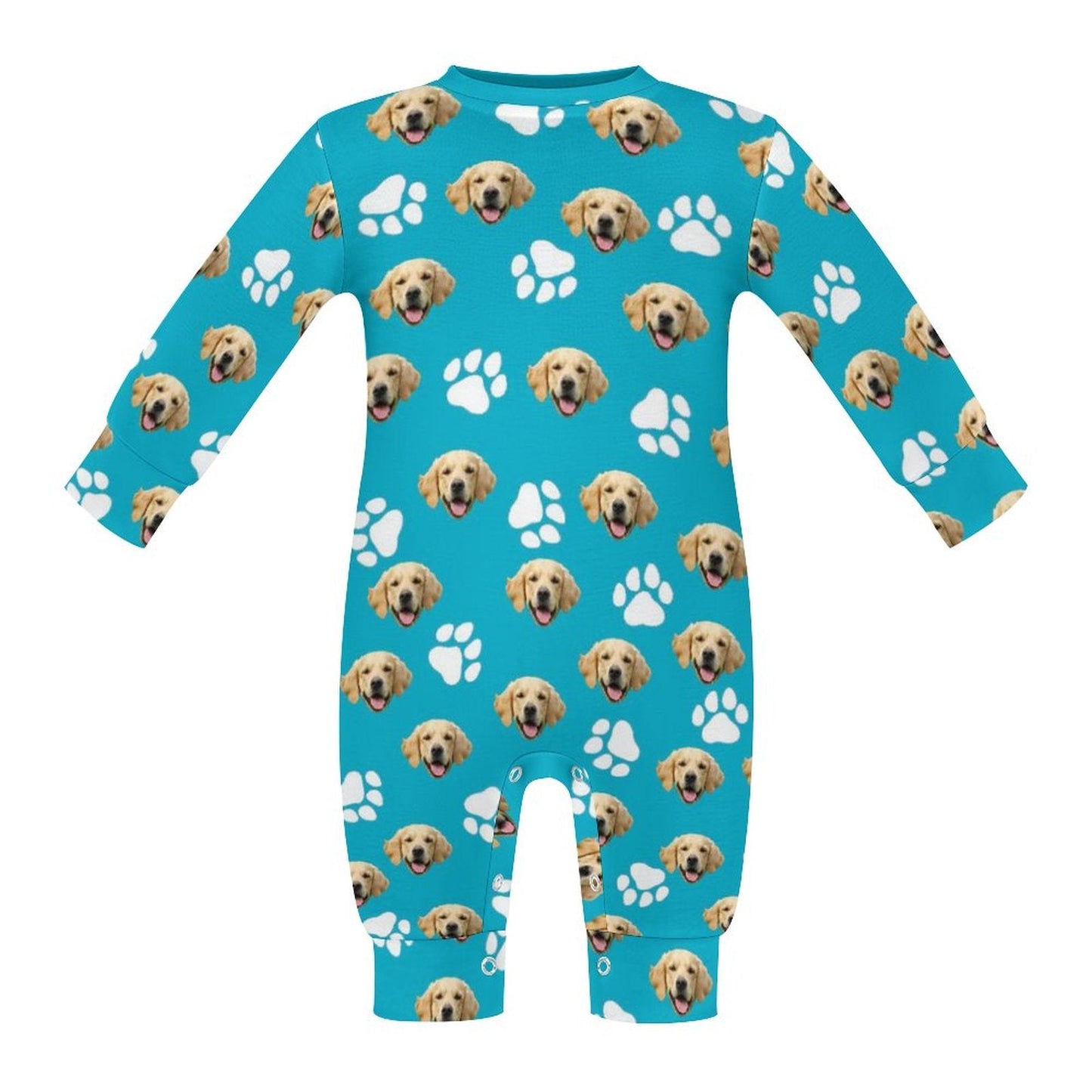 WEPRINTMEBaby SuitCustom Pet Face Baby Long Sleeve Romper