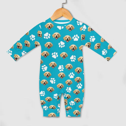 WEPRINTMEBaby SuitCustom Pet Face Baby Long Sleeve Romper
