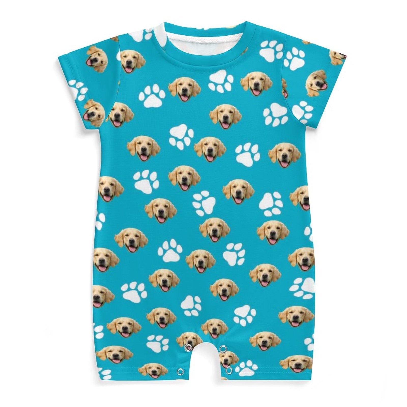 WEPRINTMEBaby SuitCustom Pet Face Baby Short Sleeve Romper