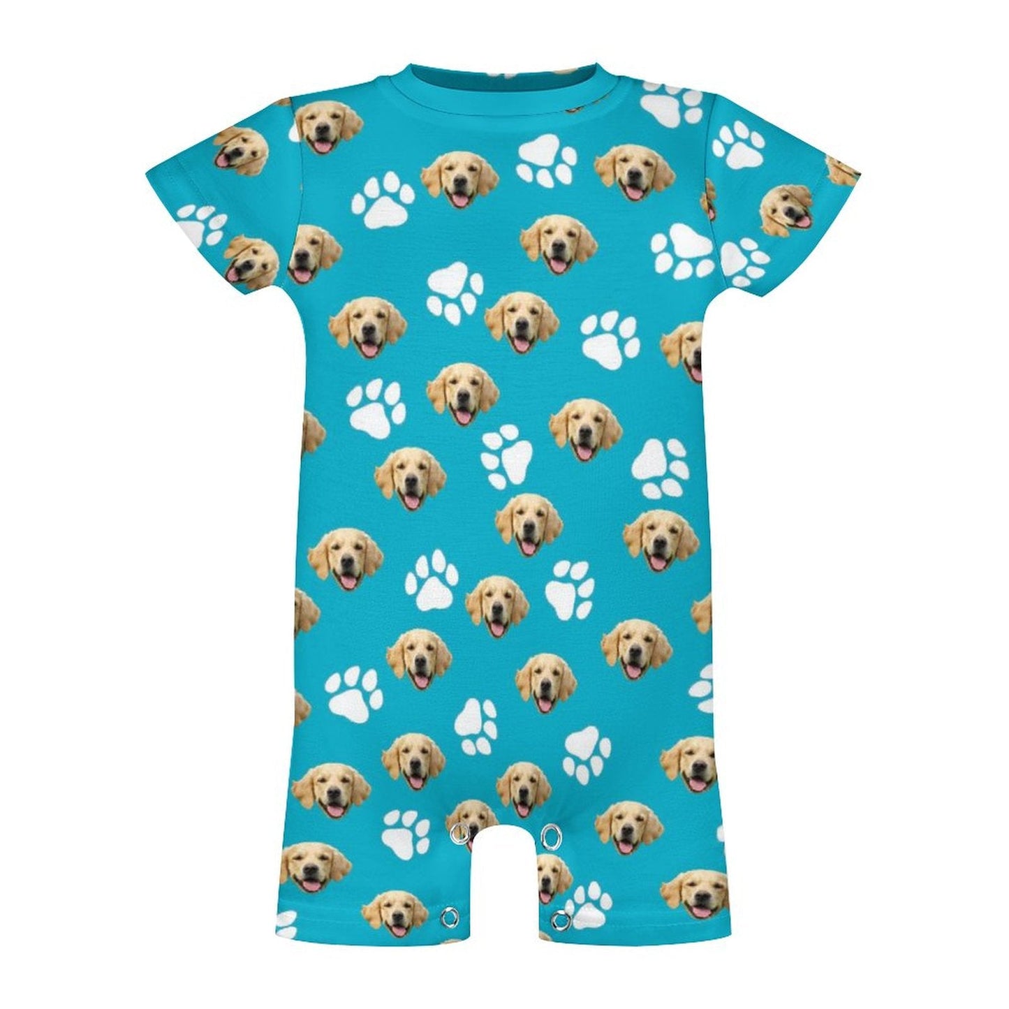 WEPRINTMEBaby SuitCustom Pet Face Baby Short Sleeve Romper