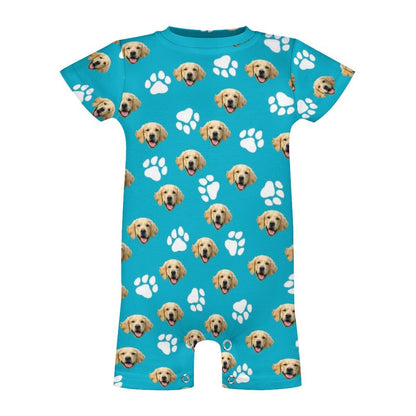 WEPRINTMEBaby SuitCustom Pet Face Baby Short Sleeve Romper