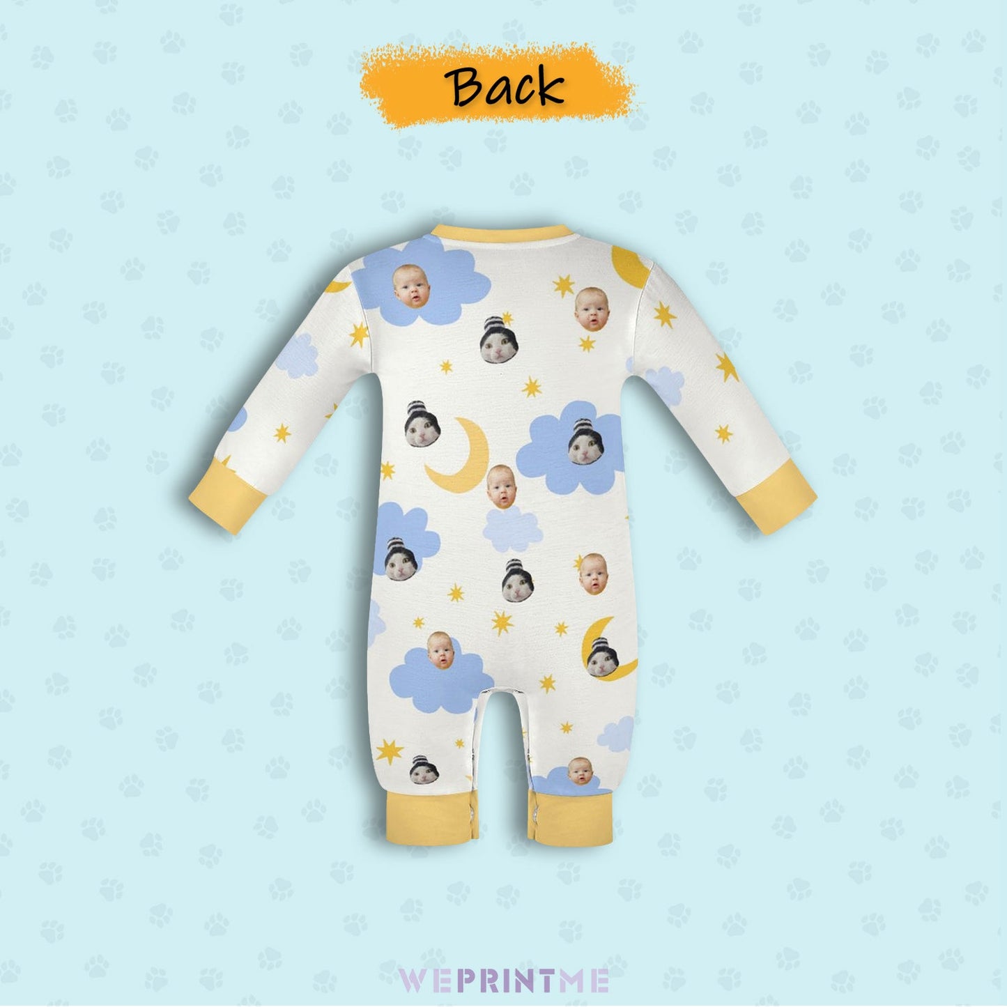 WEPRINTMEBaby SuitCustom Pet Face New Best Friend Long Sleeve Romper